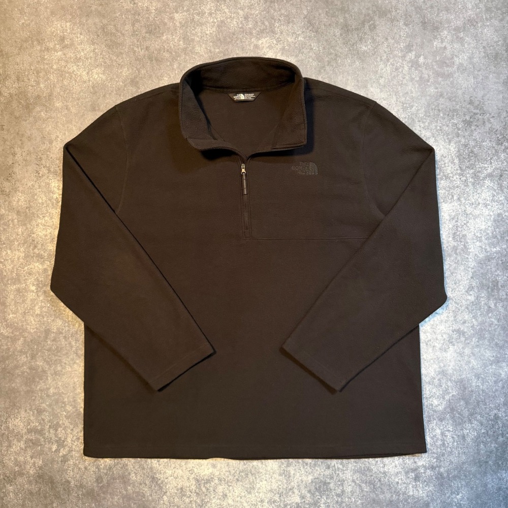 The North Face Mens Black TKA 100 Fleece 1/4 Zip Pullover Jacket XXL A3RSMJK3